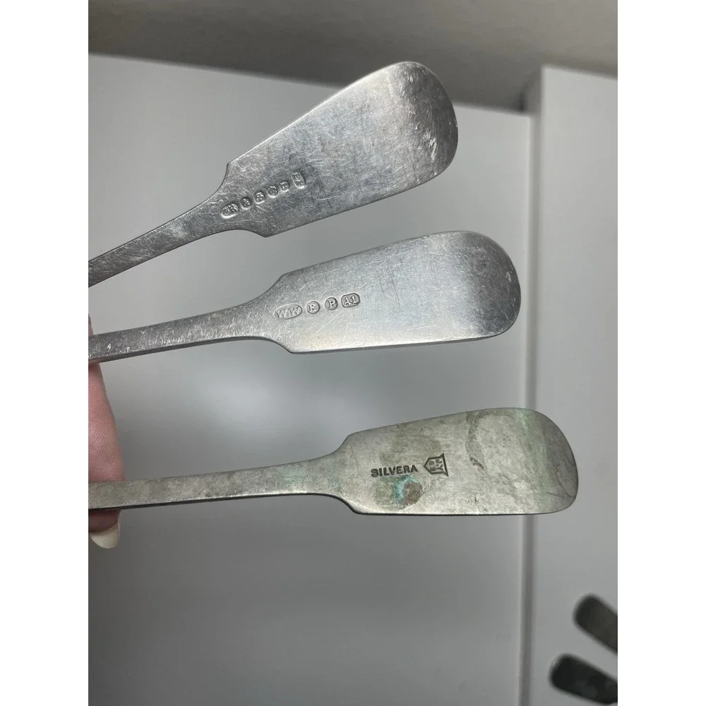 Vtg Silvera Nevada Silver Fiddle Tipped Pattern Lot of‎ 13  Silverplate Forks